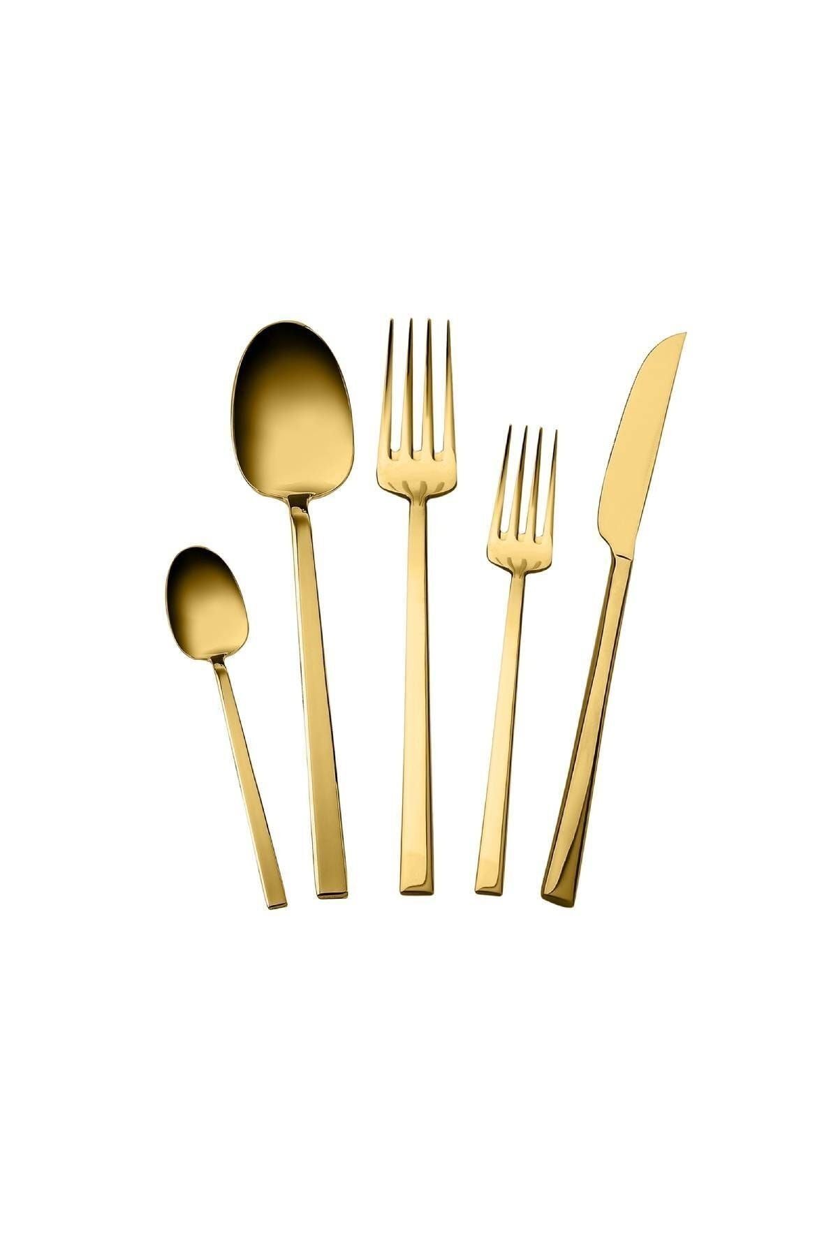 Karaca theo 30 Piece 6 Place Setting Flatware Set shiny gold - MALLTURK