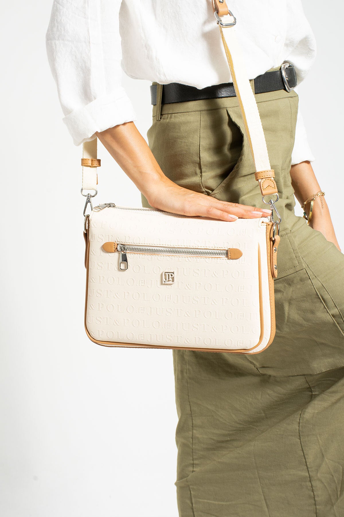 Just Polo Gray Women's Shoulder Bag - MALLTURK