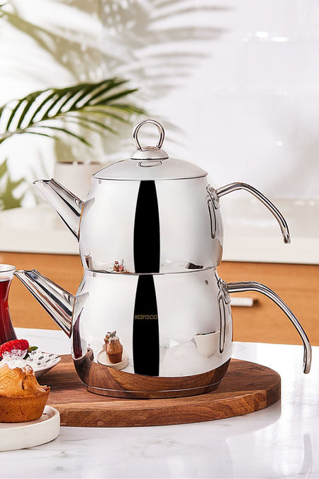 Karaca Belinay induction Base Midi Metal Teapot Set - MALLTURK