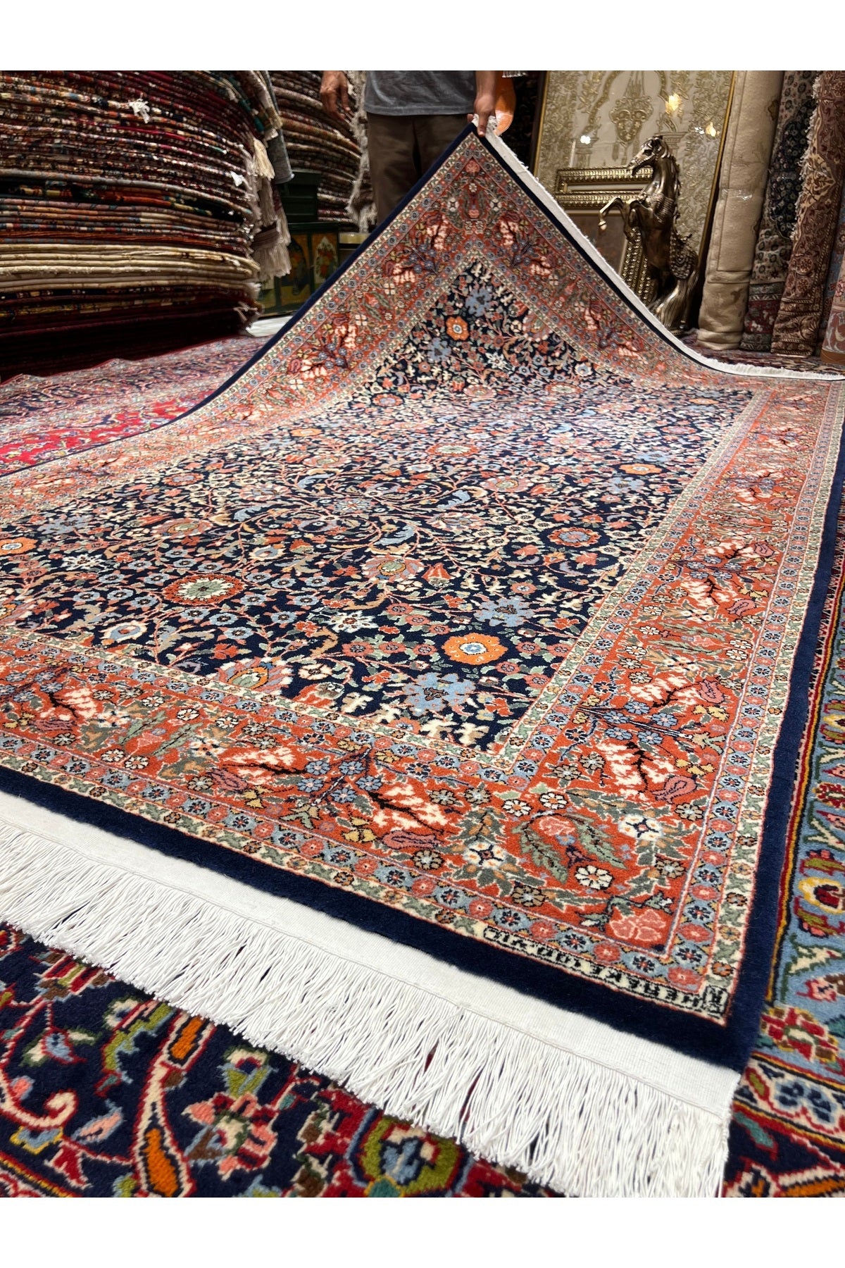 RD RAMAZAN DAG Hand Rug Art Hand-Woven Hereke Rug 100.Anniversary Series Lalezar Design Sumerbank Weave Size 270x153 - MALLTURK