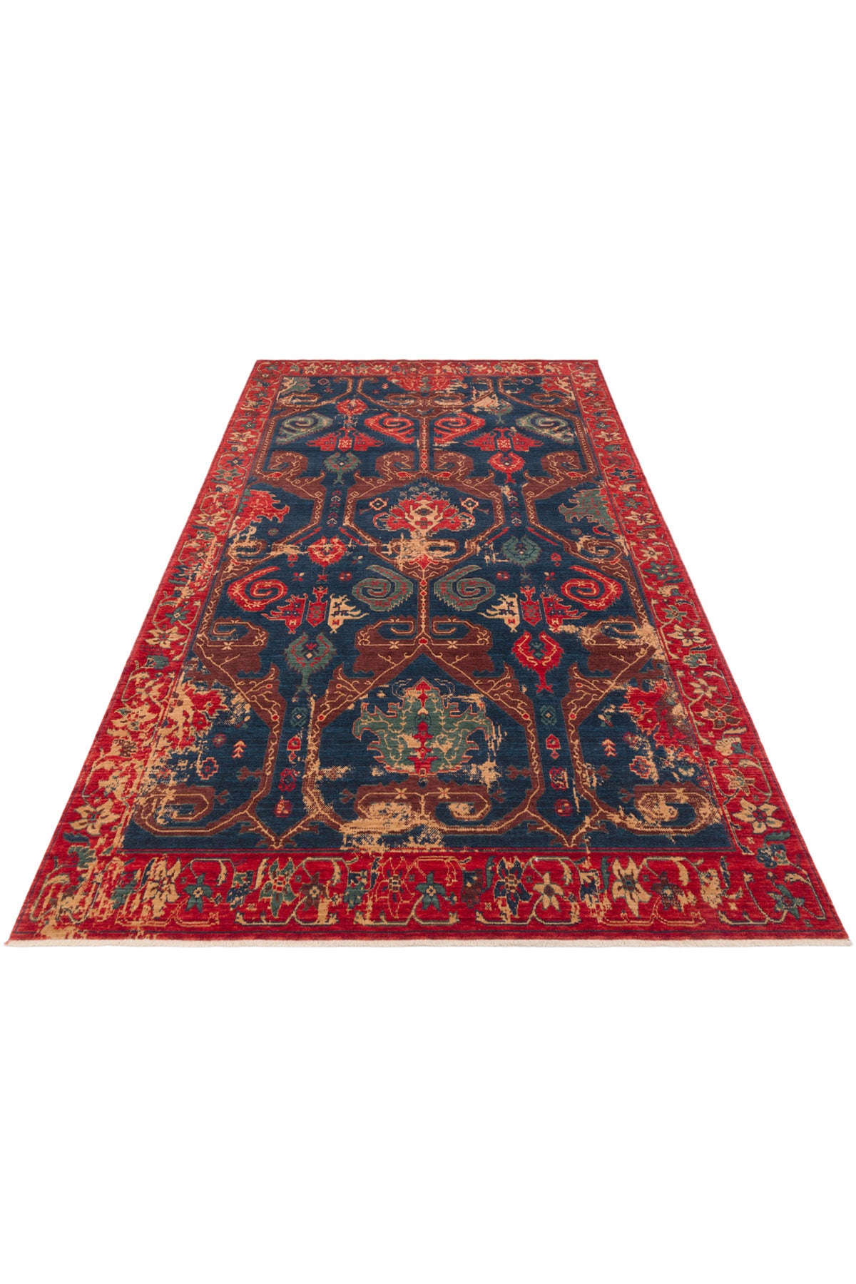 Cool Rug Mardin Red Navy Cok Multicolor Authentic Ethnic Pattern Hand-Woven Yunlu Soft Salon Ev Oda Rug