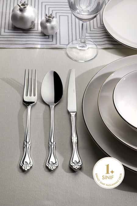 Nehir lalezar Plain 6 Place Setting 18 Piece Boxed Flatware Set - MALLTURK