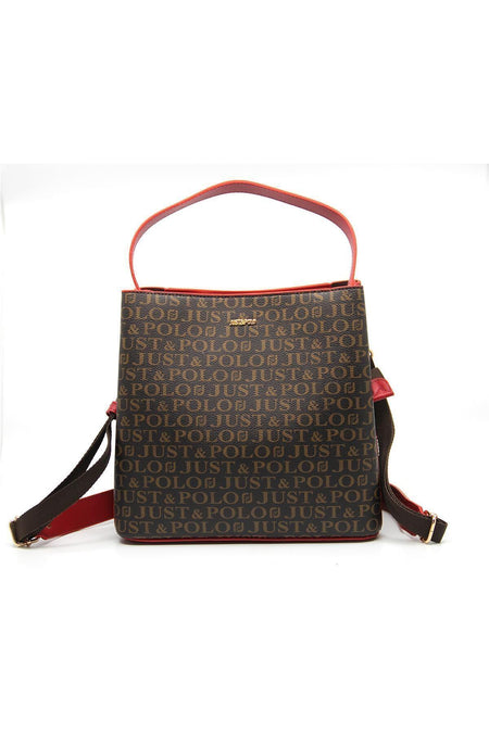 Just Polo Brown Women's Printed 3-Compartment Messenger and Shoulder Bag 2117 - MALLTURK