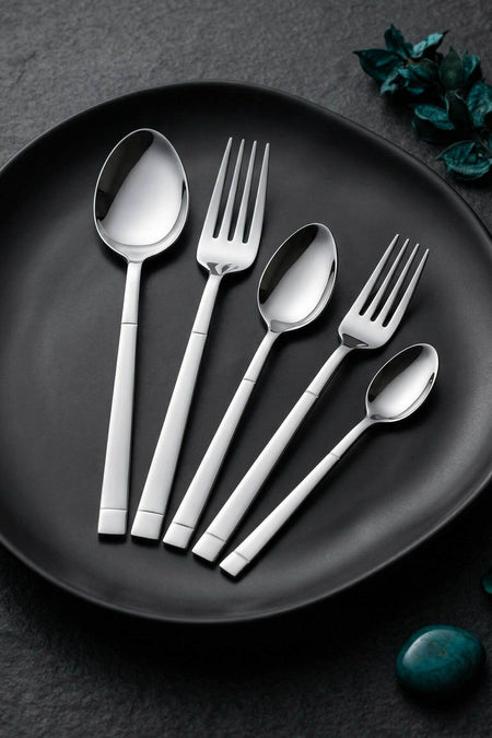 Tac felina nida 60 Piece 12 Place Setting Fork Spoon Set 18 10 Stainless Steel 304 kalite - MALLTURK