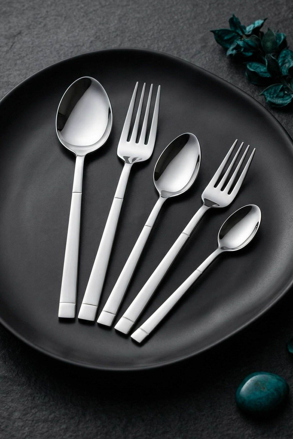 Tac felina nida 60 Piece 12 Place Setting Fork Spoon Set 18 10 Stainless Steel 304 kalite - MALLTURK