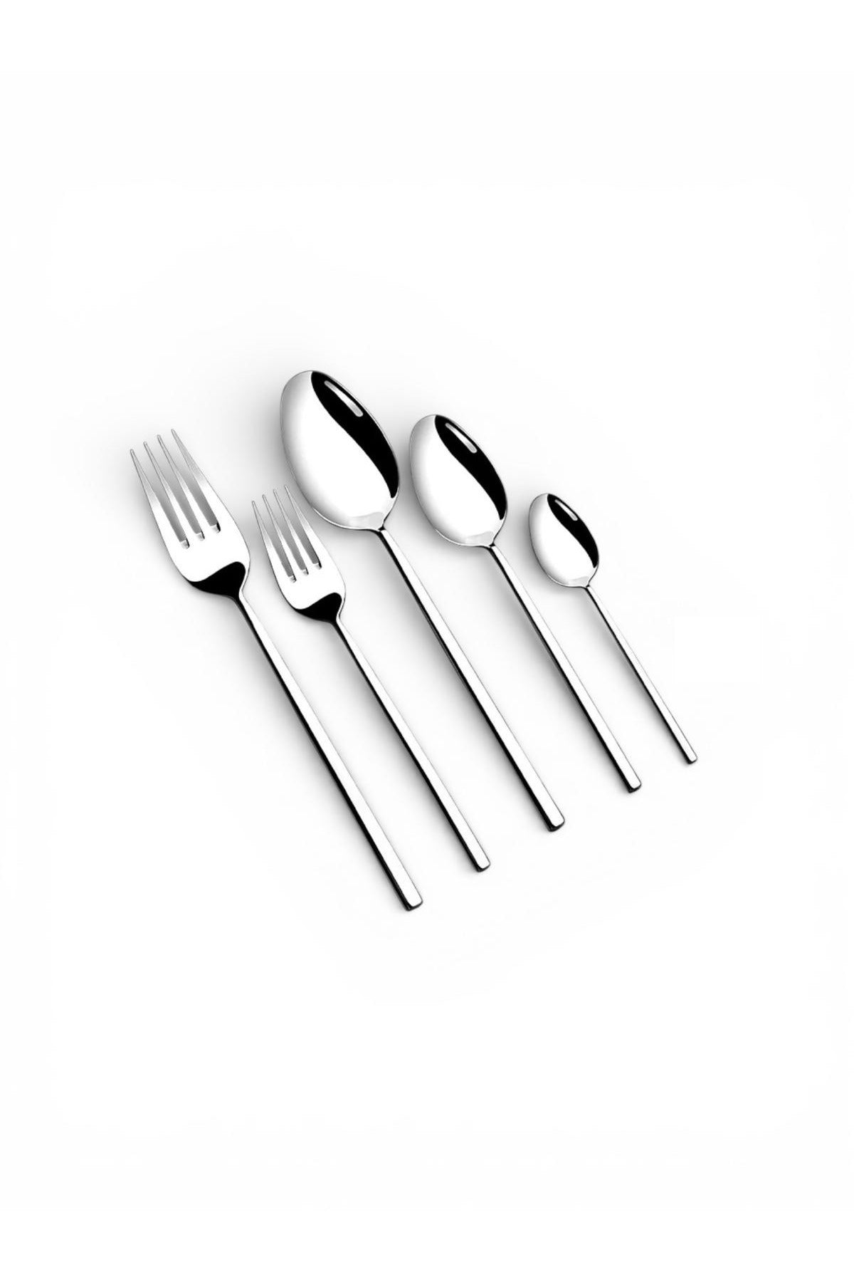 Nehir gloria 60 Piece Fork Spoon Set takimi 12 Place Setting Stainless Steel - MALLTURK