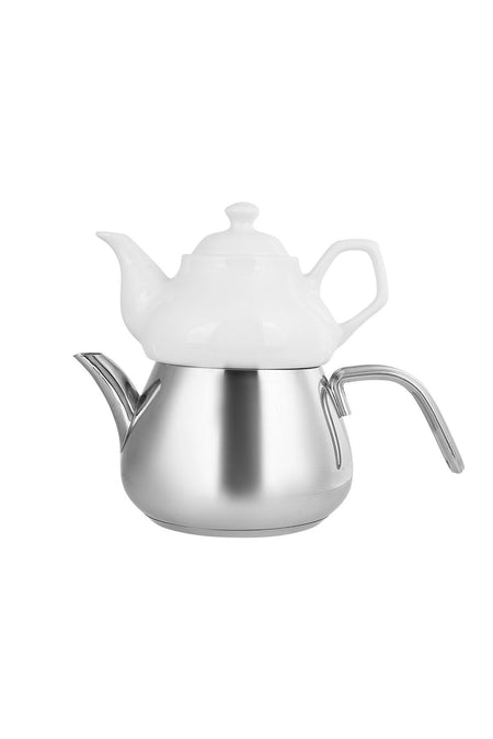 Karaca Porcelain Maxi Teapot Set with induction Base and Free Teapot - MALLTURK