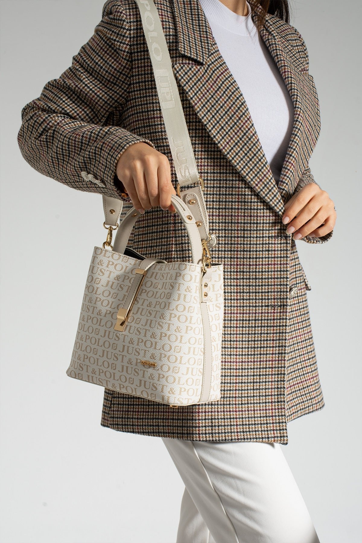 Just Polo Women's Hand and Shoulder Bag 2055 Beige - MALLTURK
