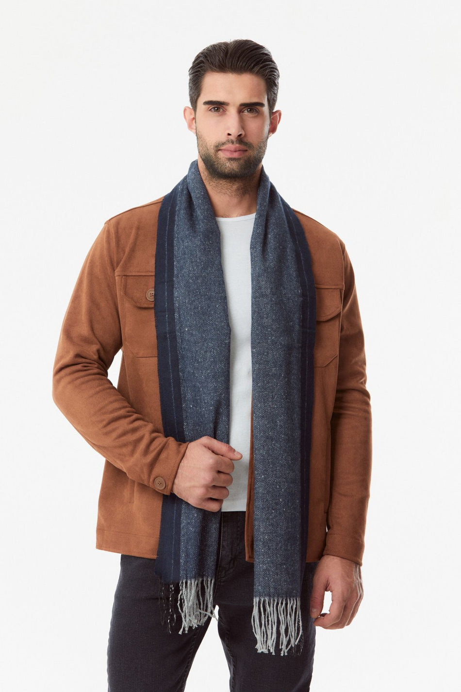 Mönstrad scarf med mjuk textur