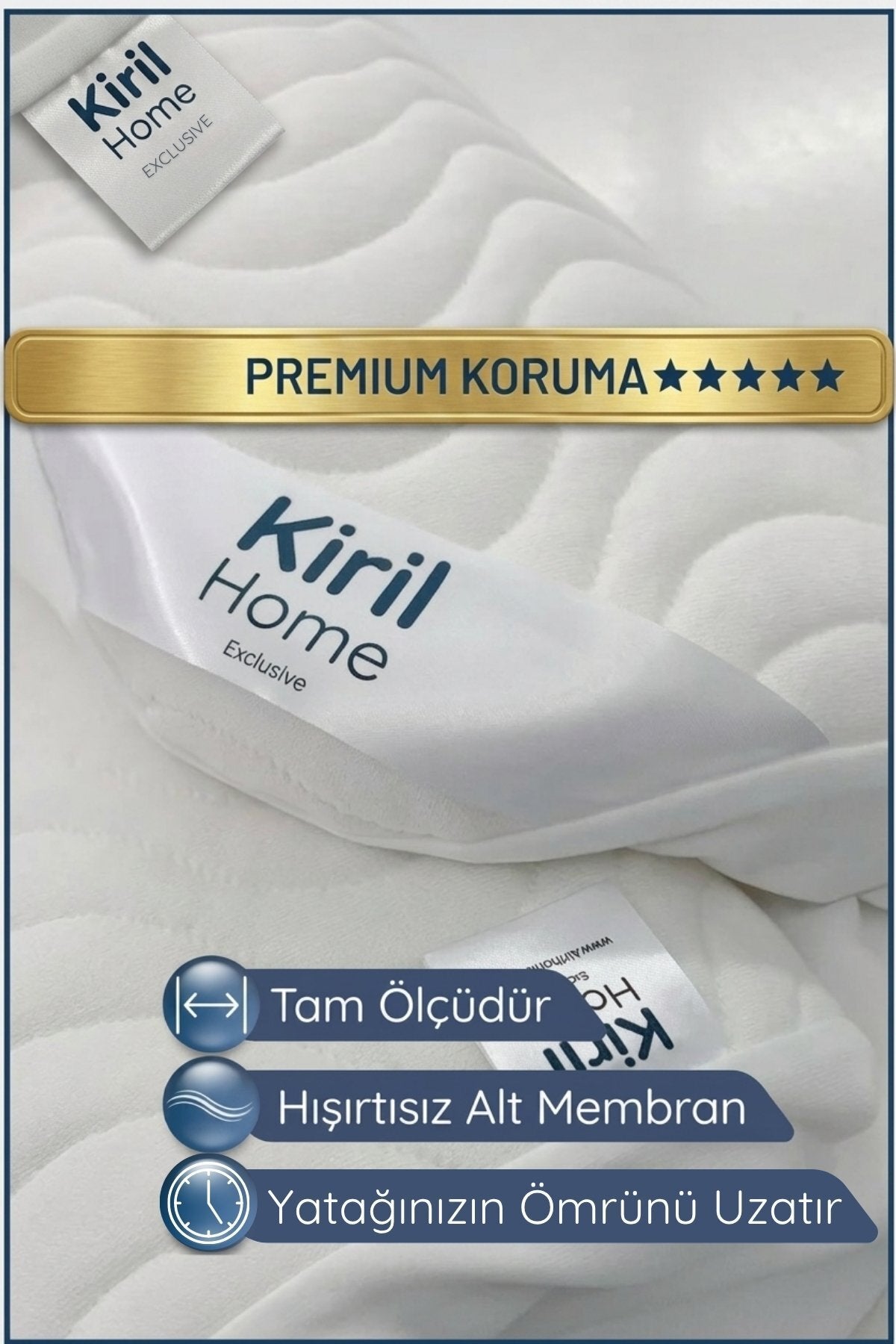 Kiril Home Premium Dolgun Waterproof Cotton Fitted Mattress Protector - MALLTURK