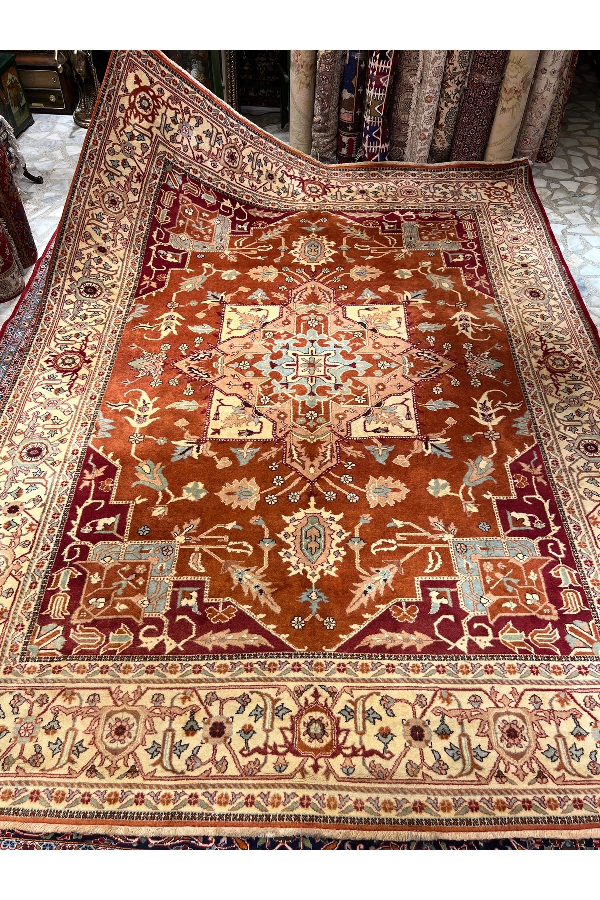 RD RAMAZAN DAG Hand Rug Art Hand-Woven Kula Rug Heriz Design 366x275 - MALLTURK