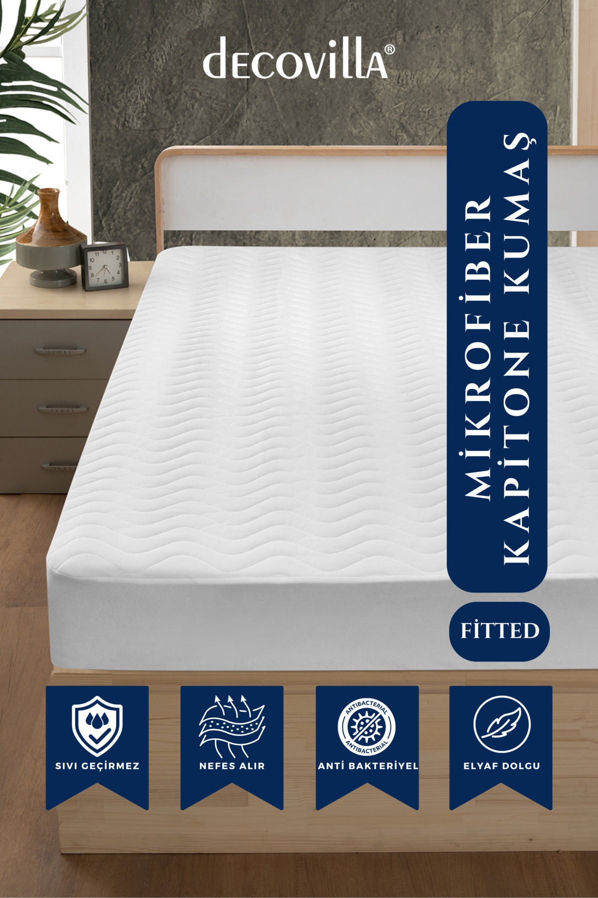 Decovilla Micro Waterproof Microfiber Quilted Fitted Mattress Protector - MALLTURK