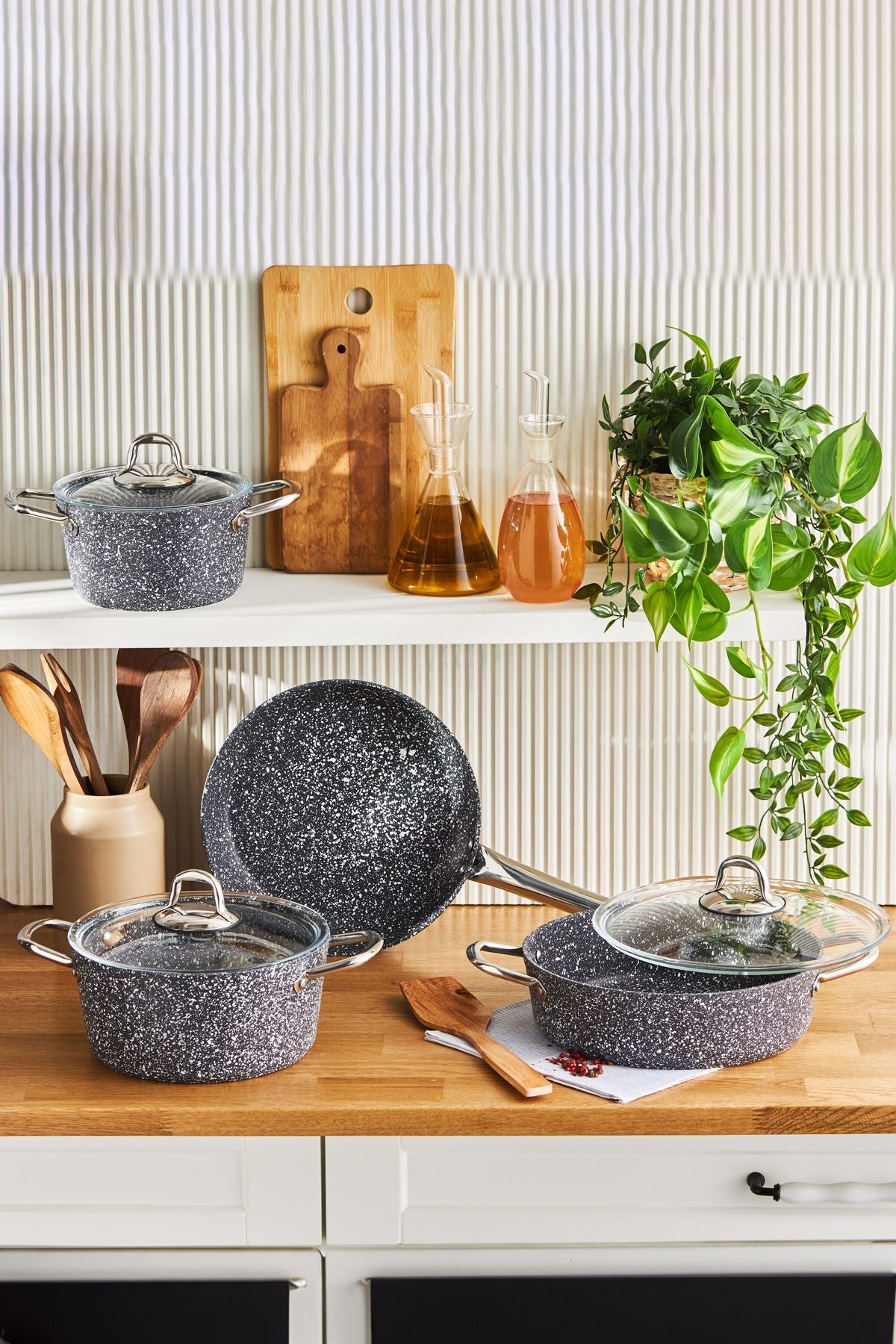 Karaca Biogranit Stone 7 Piece Cookware Set