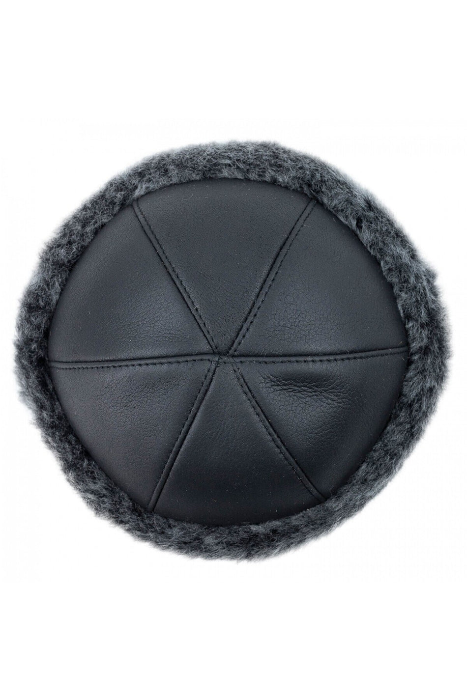 Fubileather Waterproof Genuine Leather Fur-Lined Lambswool Hat Beanie