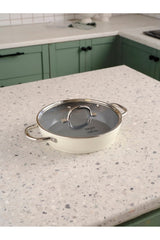 Karaca x Refika Swiss Crystal Kulplu 0 Yag Ile Nonstick Saute Pan Creamy - MALLTURK