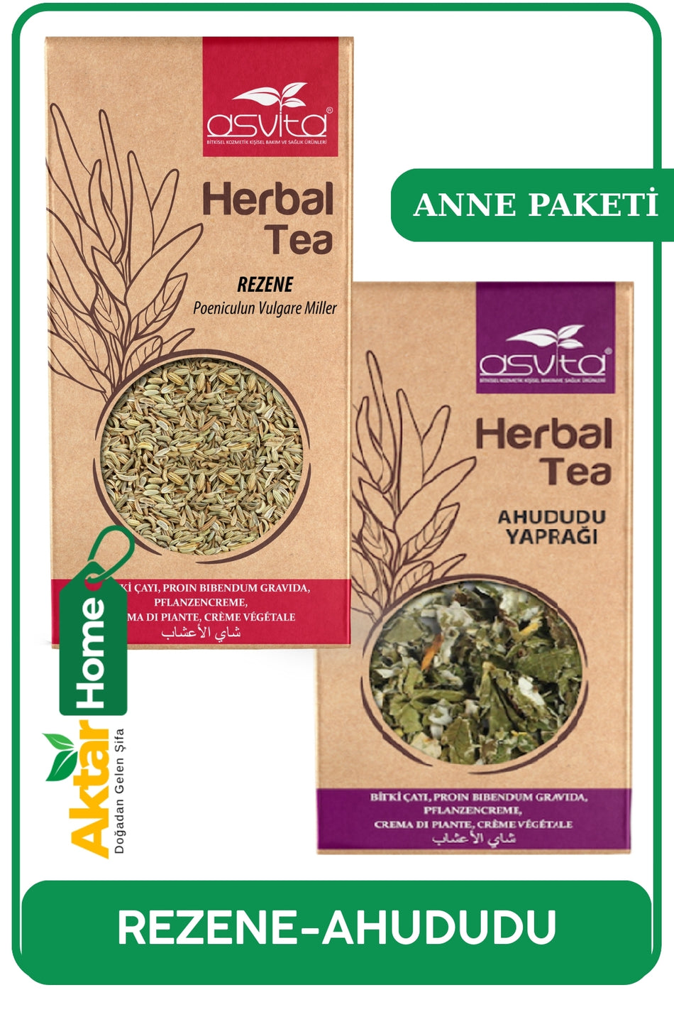 ASVITA Confezione maternità ASVITA (foglie di lampone 50g - finocchio 150g)