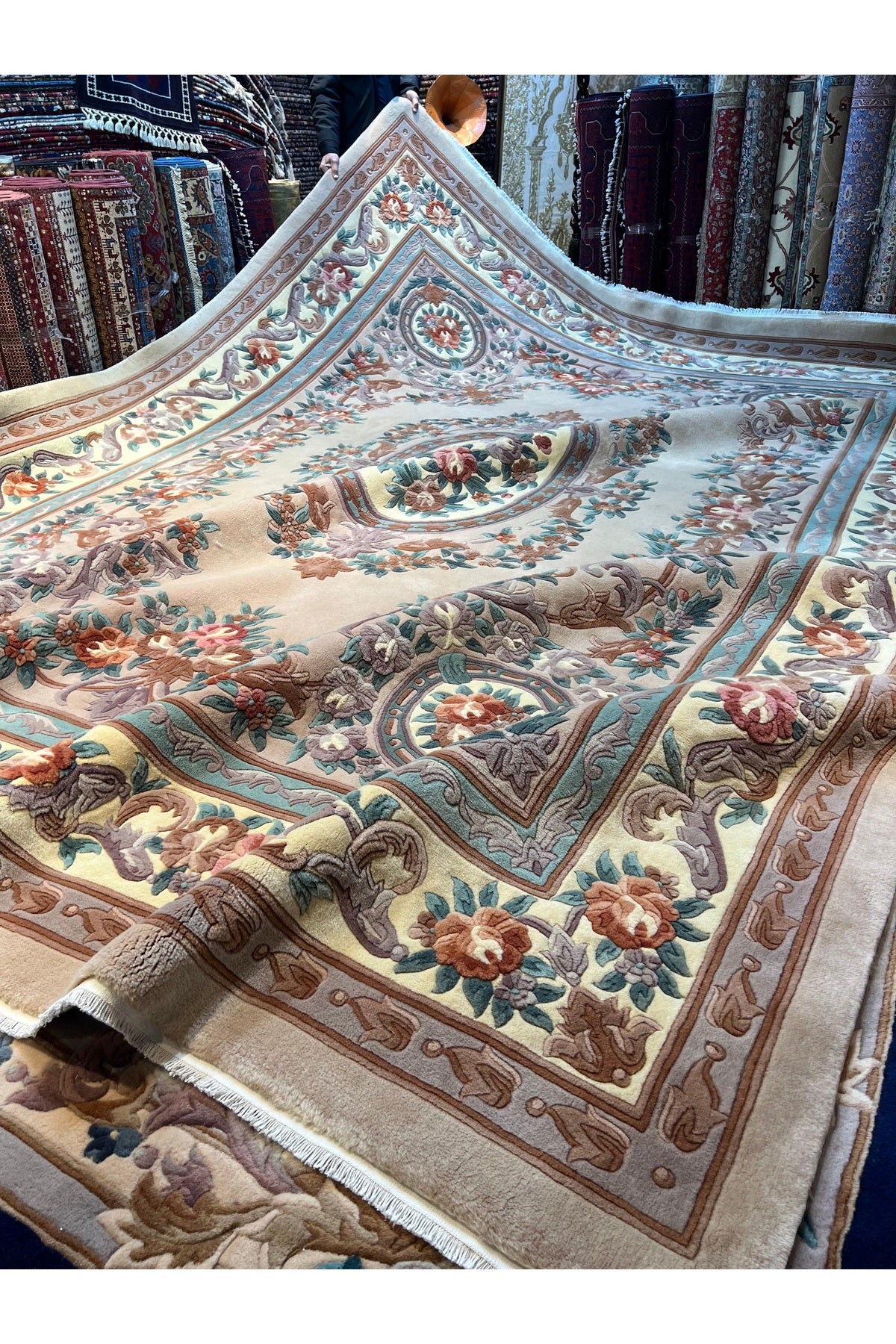 RD RAMAZAN DAG Hand Rug Art Hand-Woven Embossed Chinese Rug Premium Quality Size 400x300 - MALLTURK