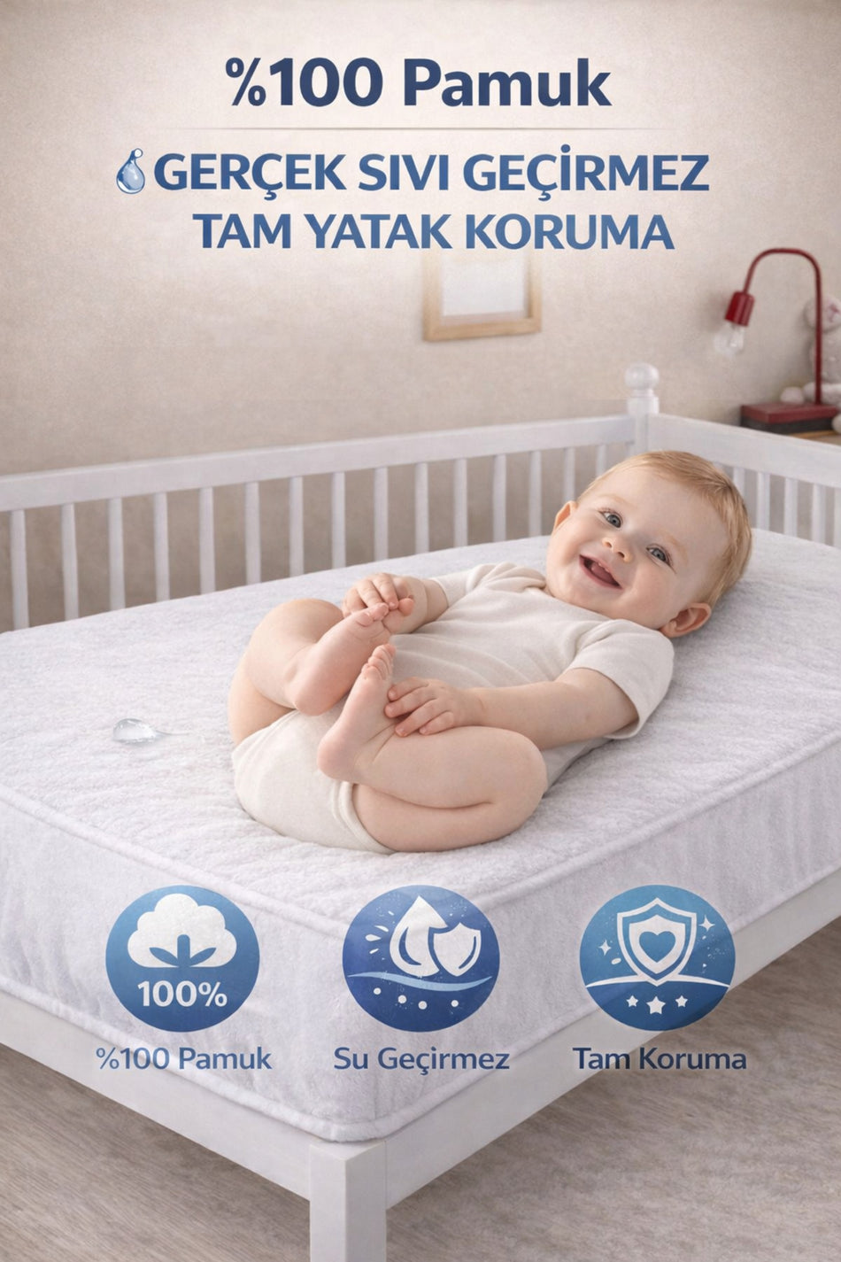 TEXTILEGARDEN Waterproof Cotton Fitted Baby & Kids Mattress Protector - MALLTURK
