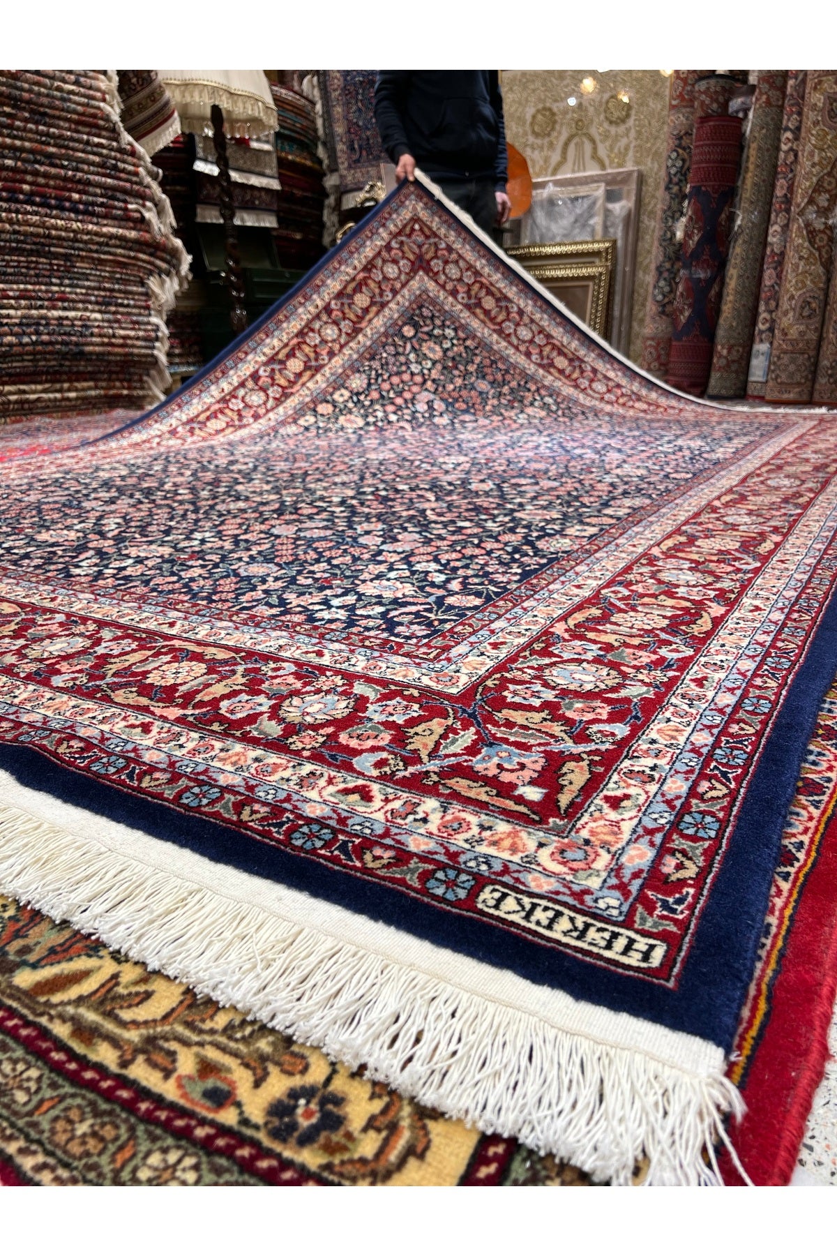 RD RAMAZAN DAG Hand Rug Art Hand-Woven Sumerbank Hereke Rug Premium Kalitesi Size 285x200 - MALLTURK