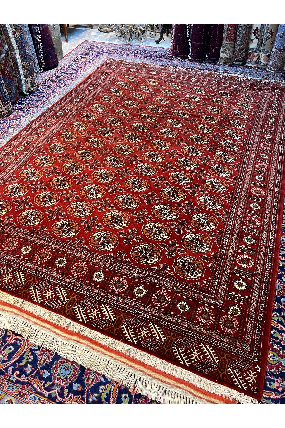 RD RAMAZAN DAG Hand Rug Art Hand-Woven Iranian Buhara Rug Wool Weave KokBoya Size 300x200
