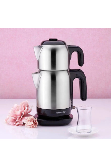 KORKMAZ Demtez Satin Black Electric Kettle 1.6 lt A369-13 - MALLTURK