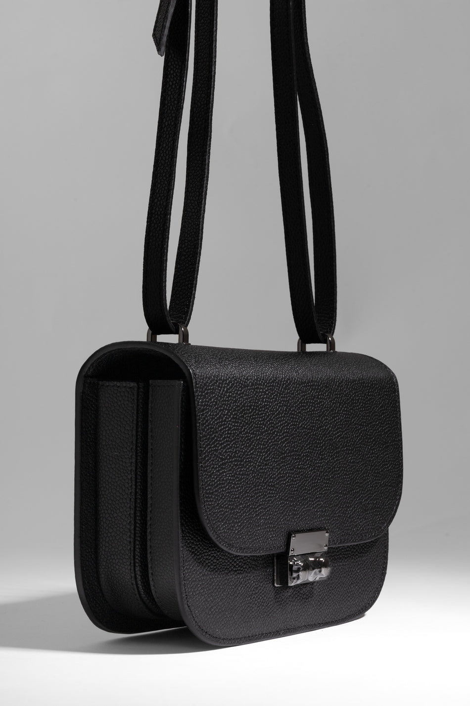Fubileather Classic Box Genuine Leather Women's Bag – Black