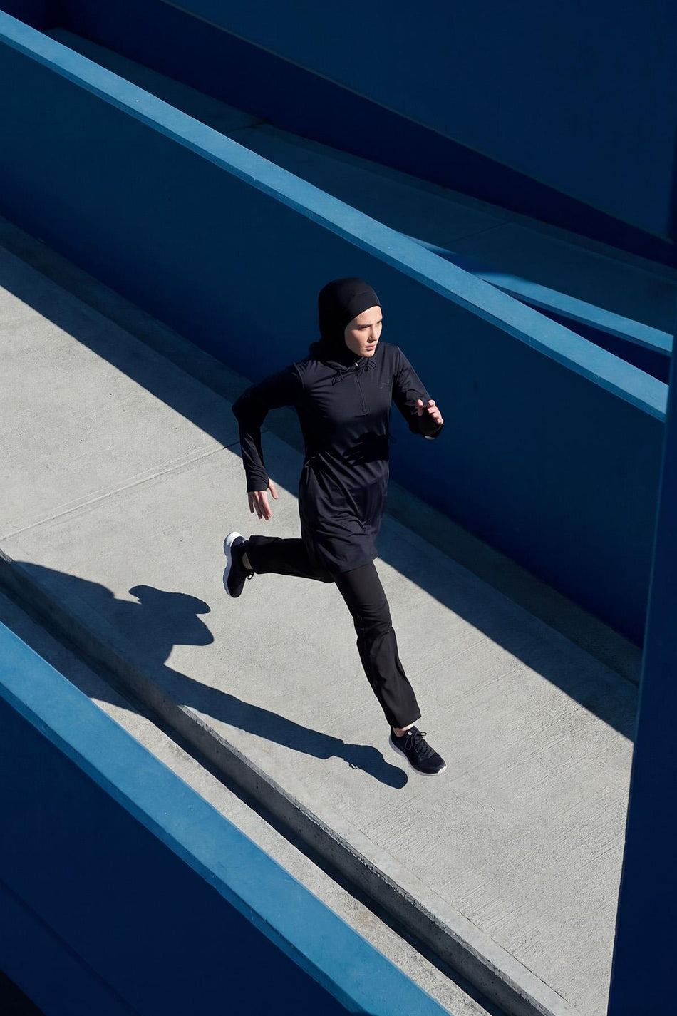 Hasema Active H-Per Fit Hooded Navy Blue Hijab Training Top ACT-32