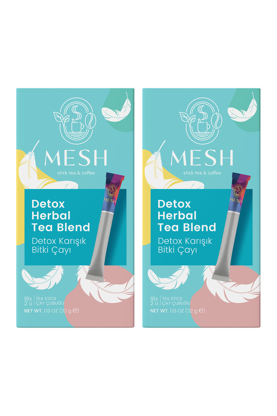 Mesh Stick Detox Form Tea Herbal Blend Detox Tea 2 Packs in 1