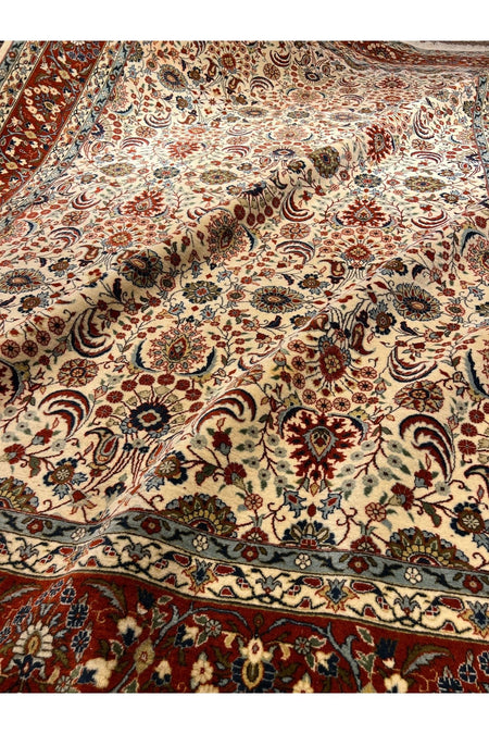 RD RAMAZAN DAG Hand Rug Art Hand-Woven Hereke Rug Seven Mountains Flower Design Size 300x200 - MALLTURK