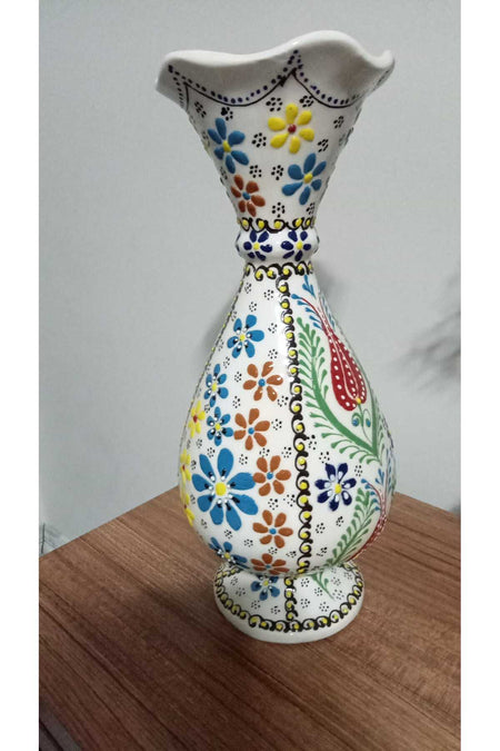 Sema ceramic handmade lace hyacinth model 35 cm ceramic vase - MALLTURK