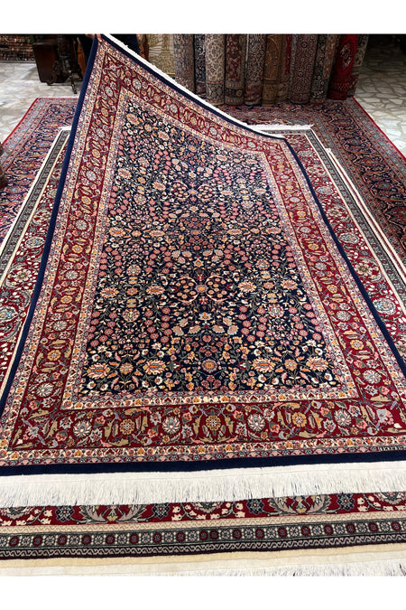 RD RAMAZAN DAG Hand Rug Art Hand-Woven Sumerbank Hereke Rug Signed Seven Mountains Flower Design Size 253x151 - MALLTURK