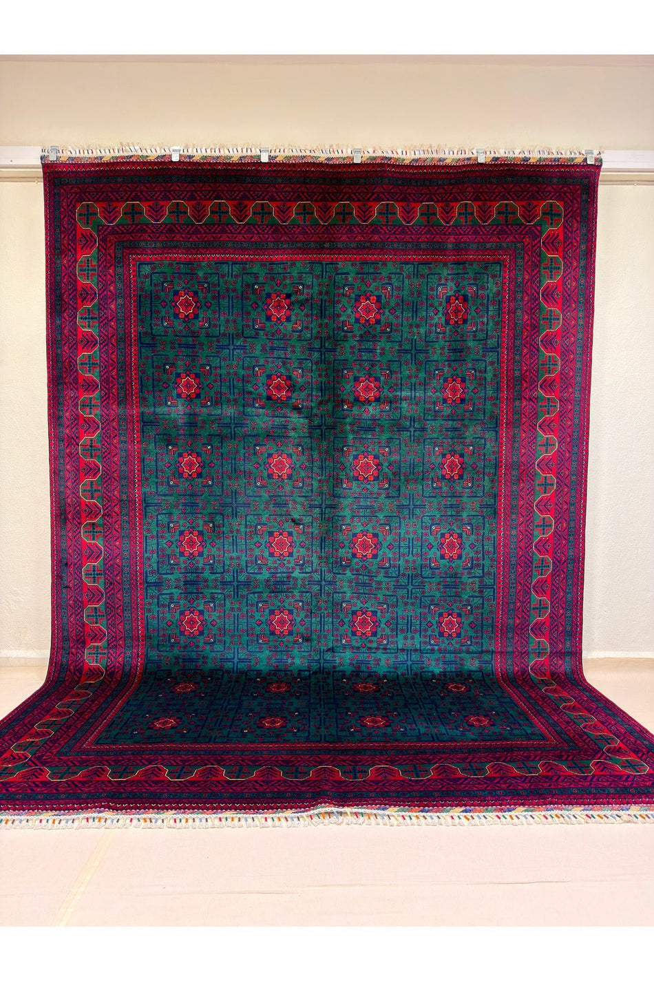 Afghan Handwoven Carpet, 100% Wool, Natural Dyes, Handcrafted, Magnificent Star Model - MALLTURK