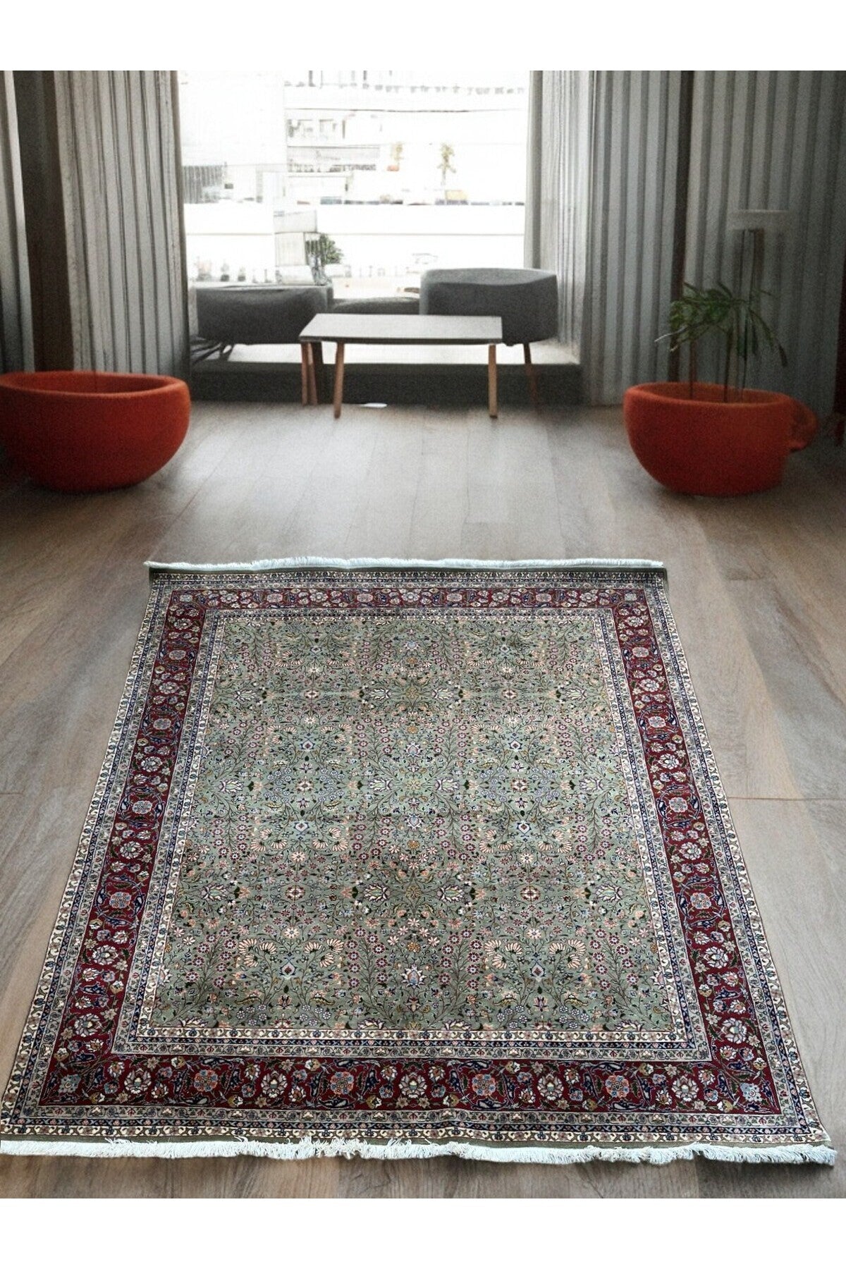 SIRVAN Rug Hand-Woven Hereke Rug - 200x245 - MALLTURK
