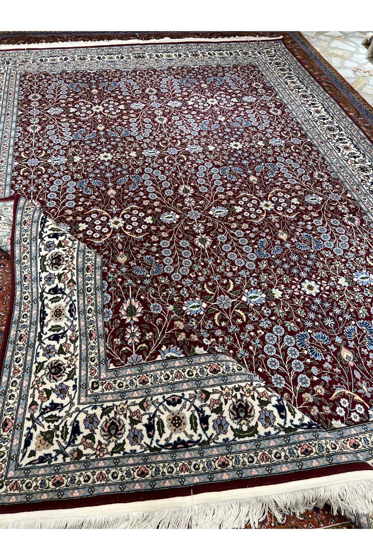 RD RAMAZAN DAG Hand Rug Art Hand-Woven Hereke Rug Signed Seven Mountains Flower 300x200 - MALLTURK