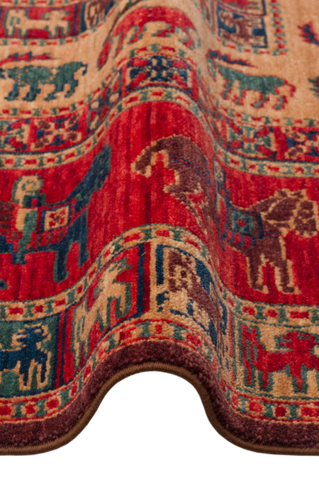 Kalesta Rug Rustik 08 Red Natural Wool ile Ozel Tezgahlarda Hand-Woven Teknikleri ile Uretilen Living Room Rug