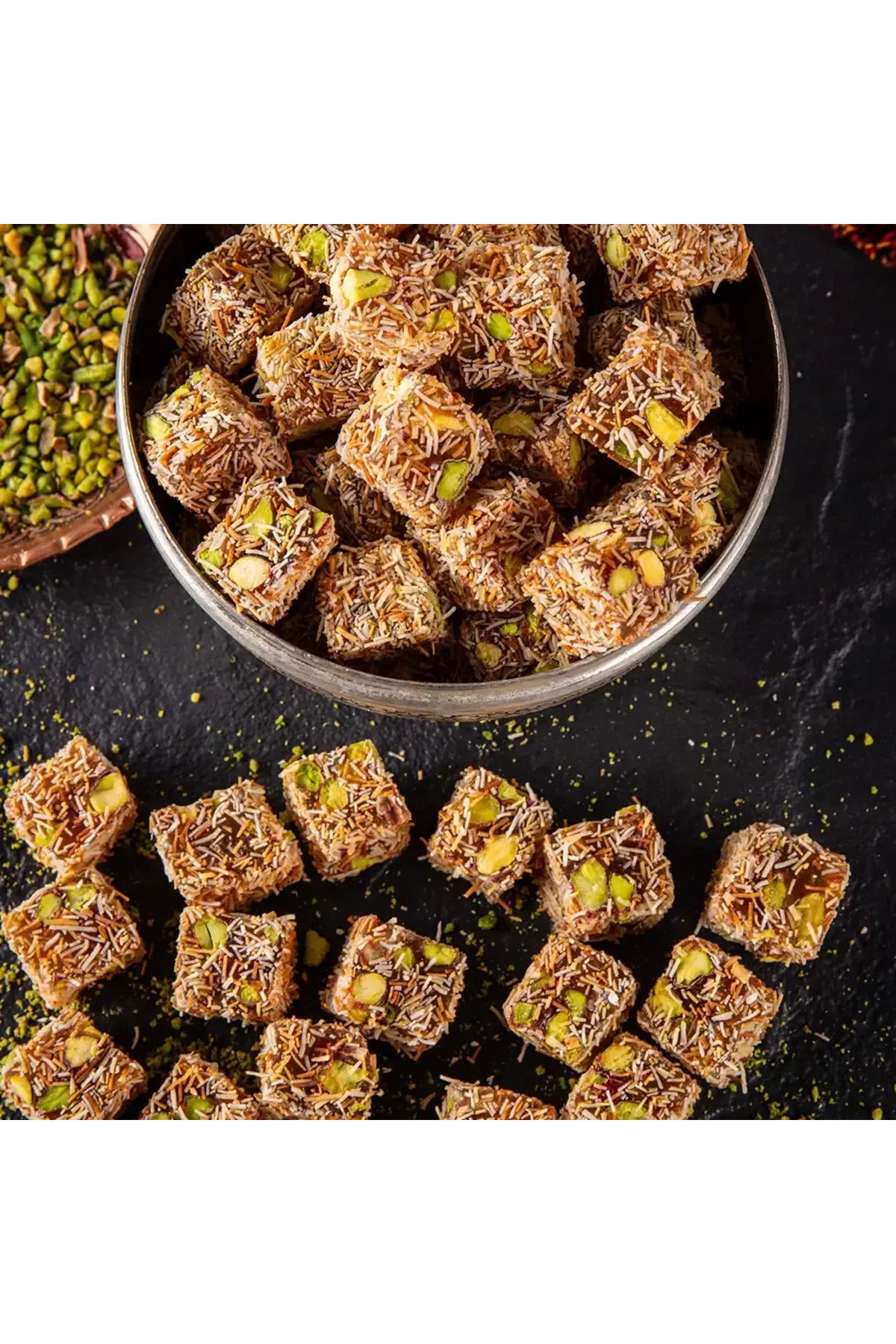 Pirsefa Pistachio Kadayif Double Roasted Turkish Delight 250 g kutu - MALLTURK
