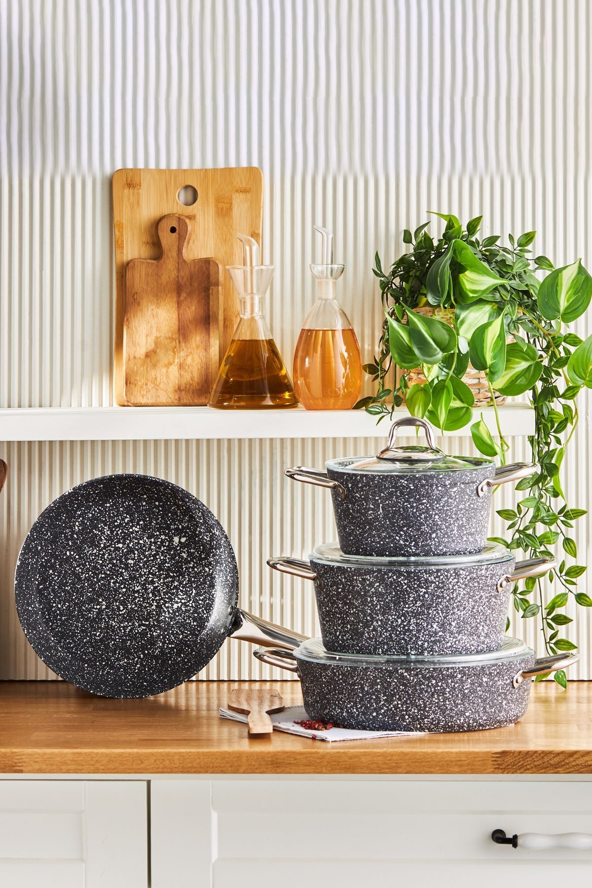Karaca Biogranit Stone 7 Piece Cookware Set