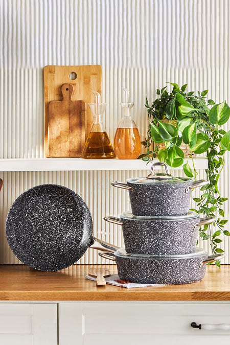 Karaca Biogranit Stone 7 Piece Cookware Set