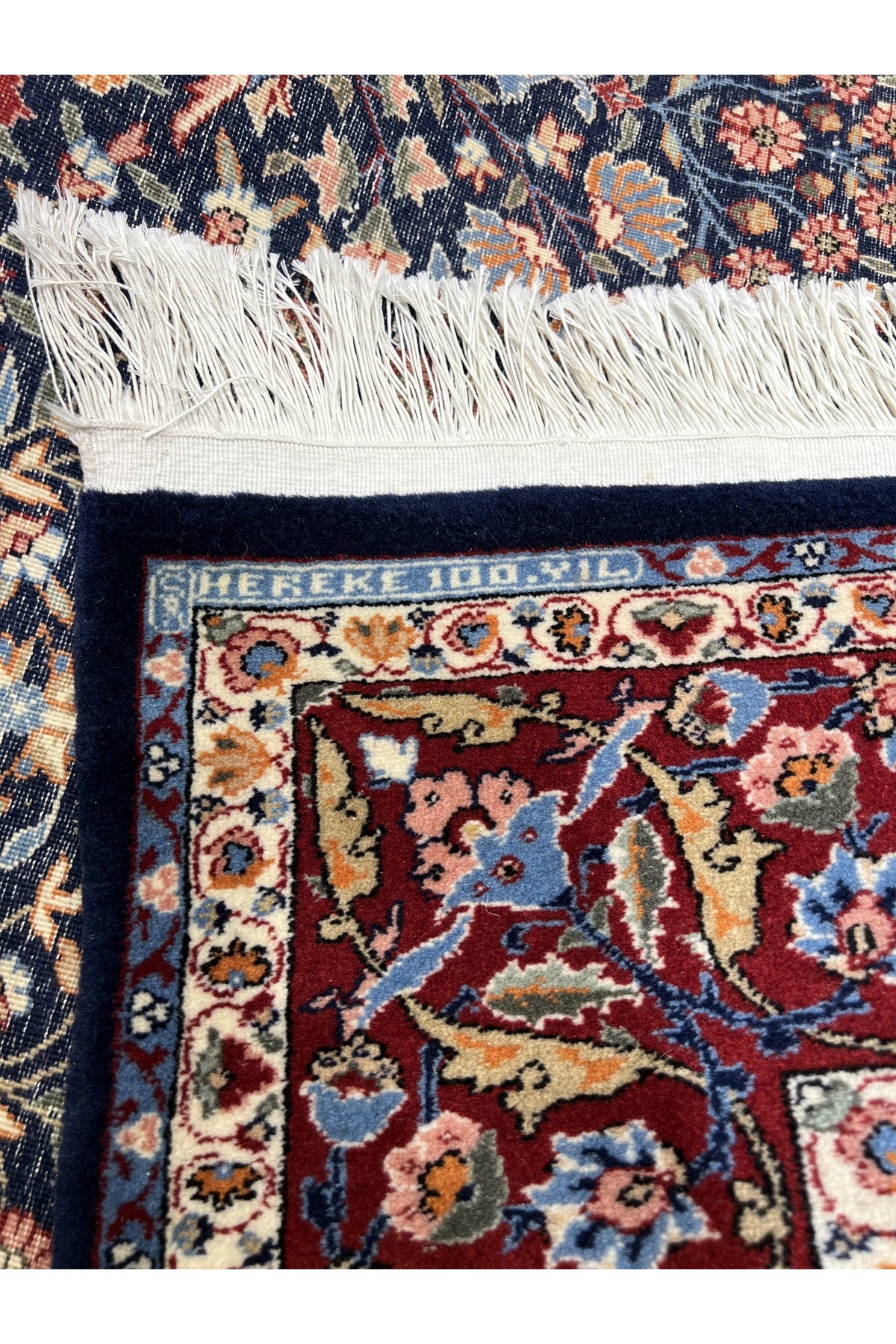 RD RAMAZAN DAG Hand Rug Art Hand-Woven Hereke Rug 100.Anniversary Series Seven Mountains Flower Design Size 235x150 - MALLTURK