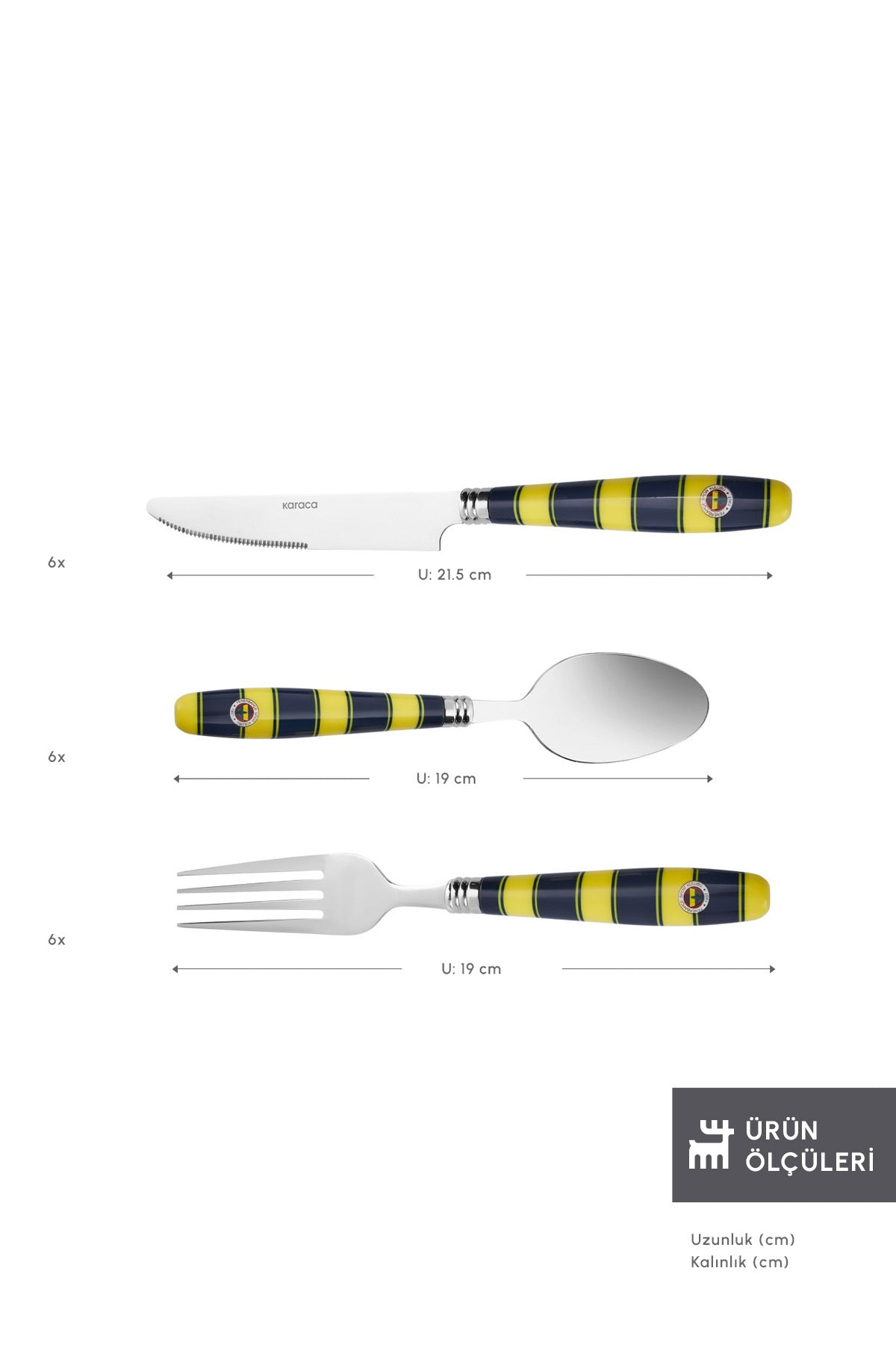 Karaca x fenerbahce lisansli 18 Piece 6 Place Setting Flatware Set - MALLTURK