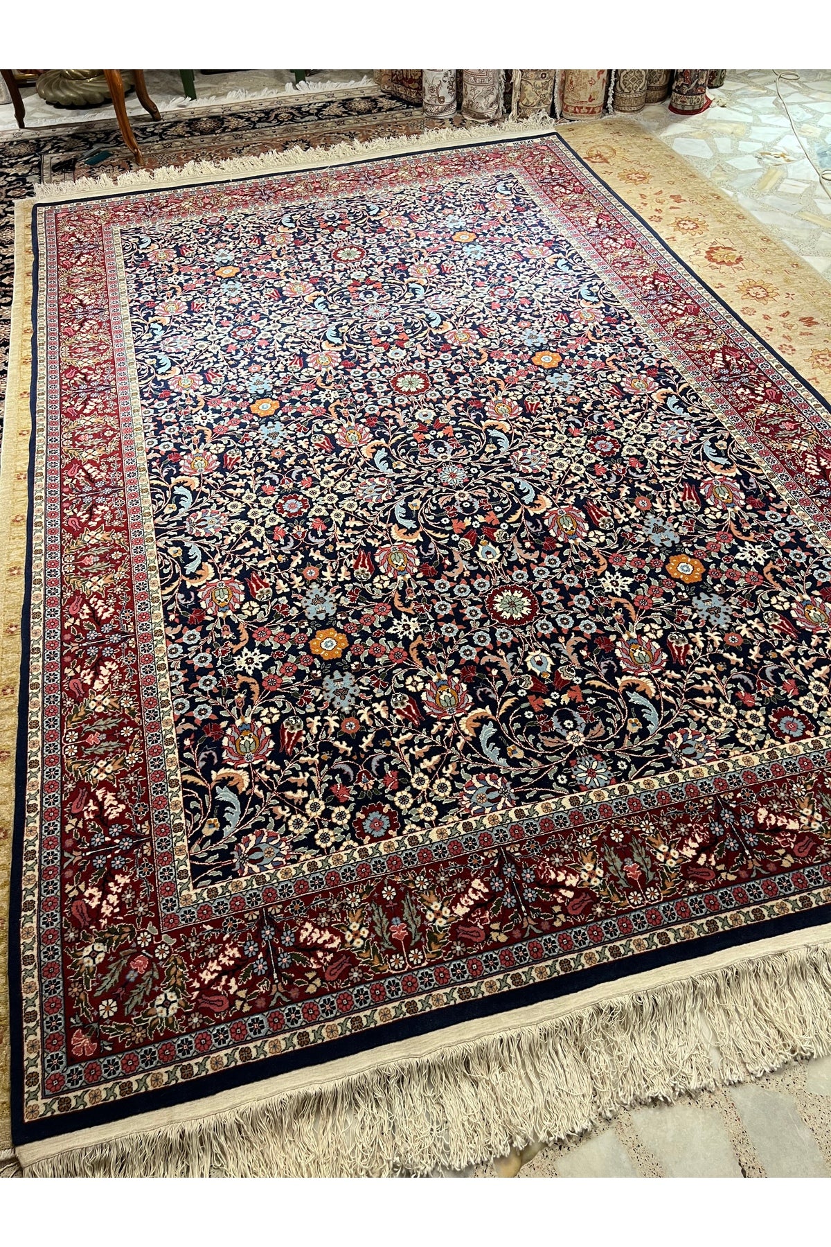 RD RAMAZAN DAG Hand Rug Art Hand-Woven Hereke Rug Imzalidir Lalezar Design Size 300x200 - MALLTURK