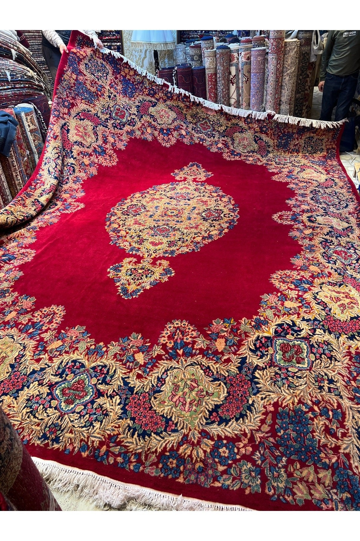 RD RAMAZAN DAG Hand Rug Art Hand-Woven Iranian Kirman Rug Signed Premium Quality KokBoyaMuazzam Bir Eser Size 450x350 - MALLTURK