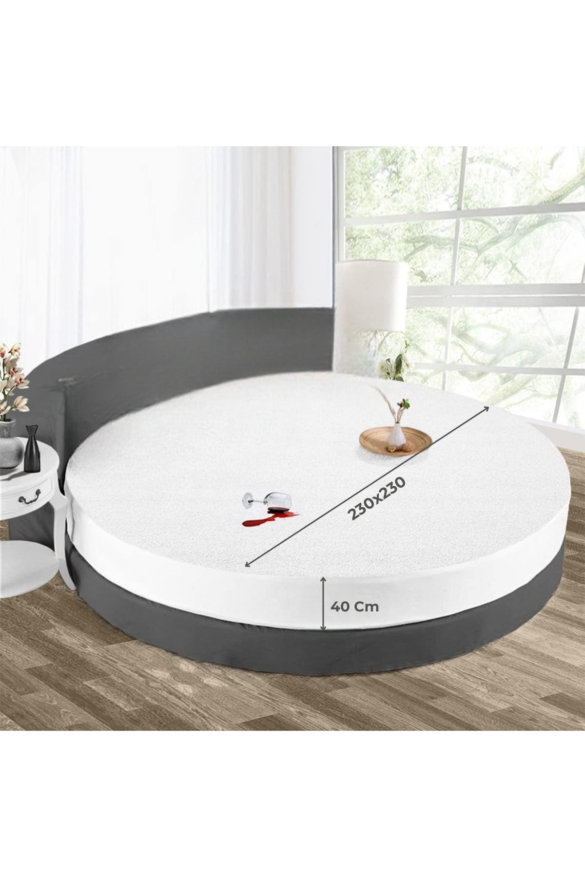koce Yuvarlak Waterproof Mattress Protector - MALLTURK