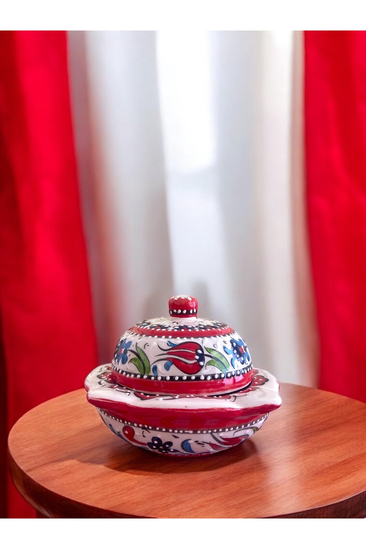STORESZA Handmade Kutahya Tile Lale Patterned Tile Candy Bowl - MALLTURK