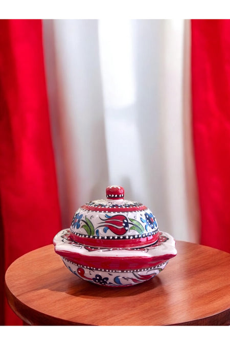 STORESZA Handmade Kutahya Tile Lale Patterned Tile Candy Bowl - MALLTURK