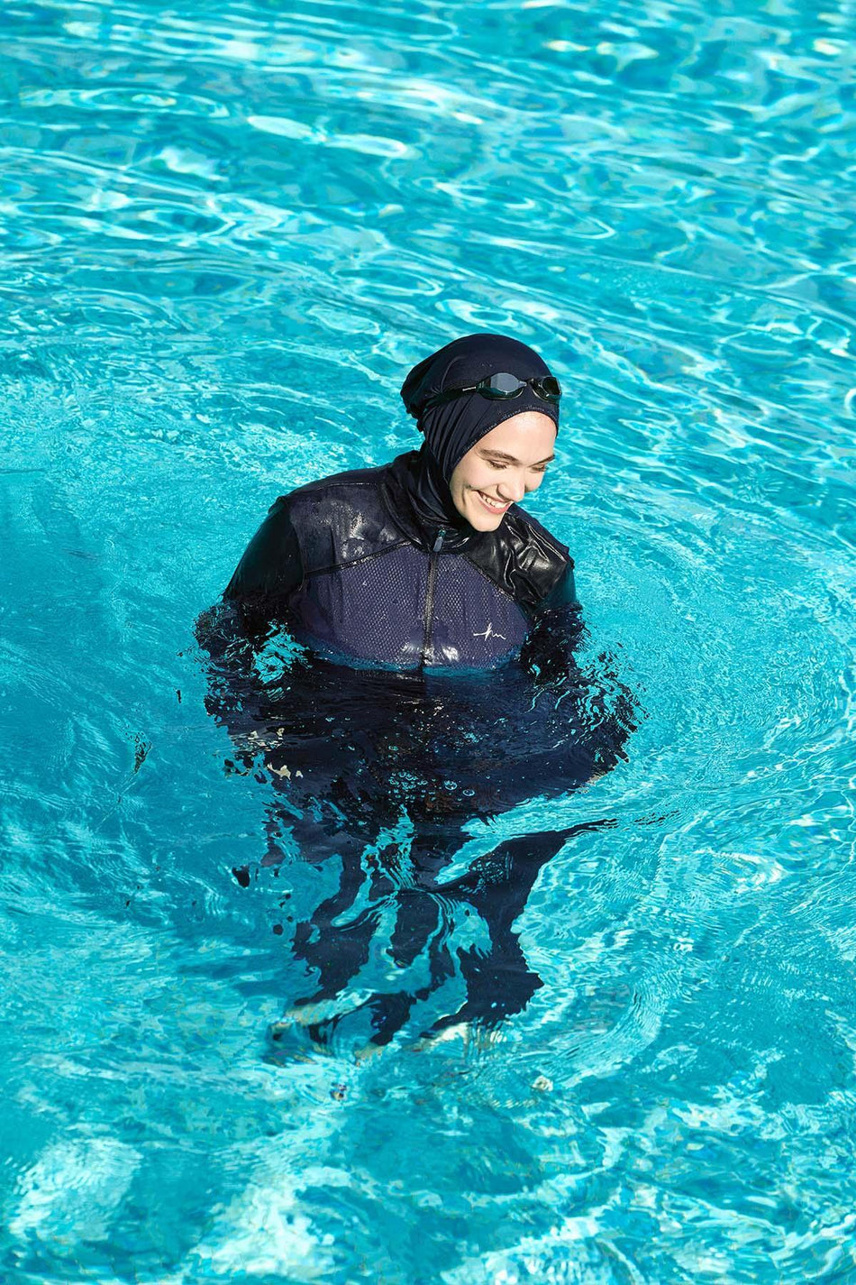 Hasema Performance Series Navy Blue Flexible Woven 6-Piece Full Coverage Swimsuit Set H-per50 2020 - MALLTURK