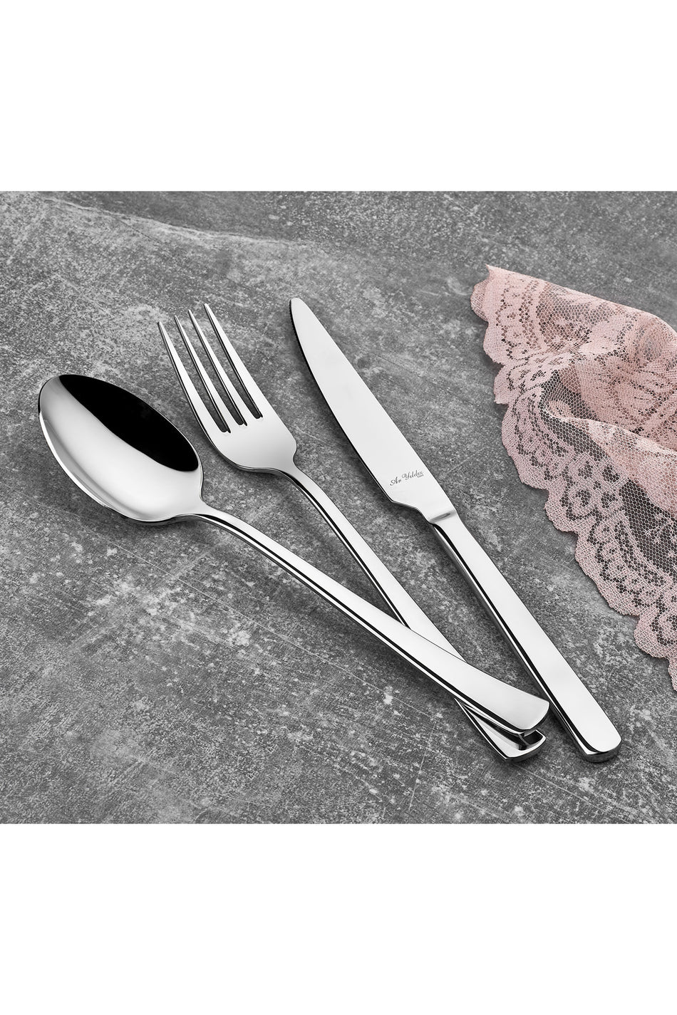 Aryildiz nisan 89 Piece 12 Place Setting Flatware Set - MALLTURK