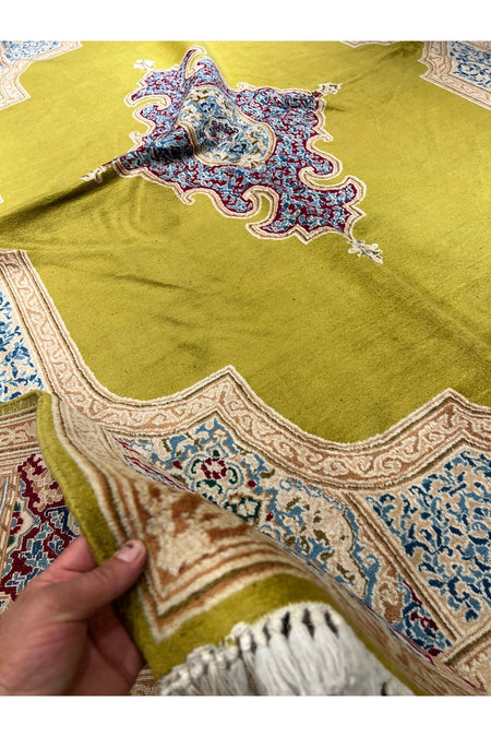 RD RAMAZAN DAG Hand Rug Art Hand-Woven Iranian Kirman Laver Rug Premium Quality Ince Weave Natural Dye Size 370x270 - MALLTURK