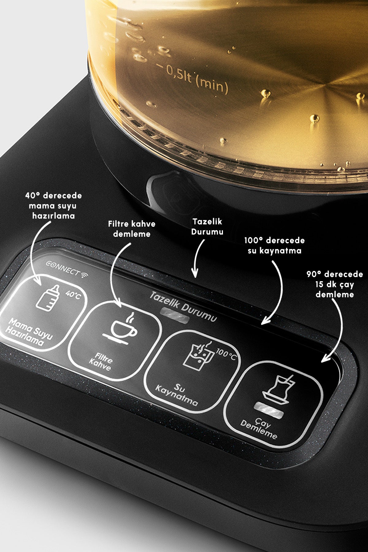 Karaca Robotea Pro Connect 4 in 1 Talking Glass Tea Maker Agate - MALLTURK