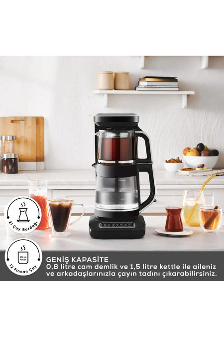 Karaca Tea Lover Robotea Pro Connect 4 in 1 Talking Automatic Glass Tea, Baby Food and Filter Coffee Machine with Wi-Fi - MALLTURK